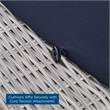 Pemberly Row 2-Piece Fabric/Rattan Patio Armchair & Ottoman Set in Gray/Navy