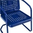 Pemberly Row 3 Piece Metal Patio Conversation Set in Navy and White