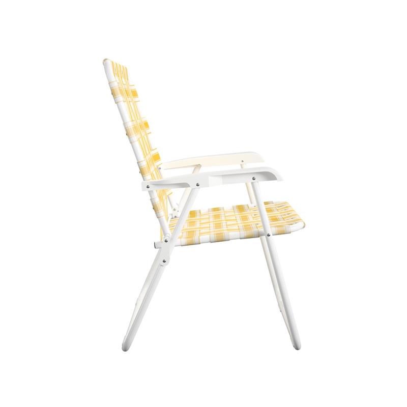 Pemberly Row Poolside Gossip Collection Priscilla Folding Chairs Yellow (2-Pack)
