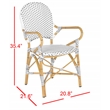 Pemberly Row Rattan Indoor/Outdoor Arm Chairs in Gray and White (Set of 2)