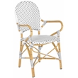Pemberly Row Rattan Indoor/Outdoor Arm Chairs in Gray and White (Set of 2)
