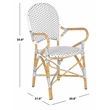 Pemberly Row Rattan Indoor/Outdoor Arm Chairs in Gray and White (Set of 2)