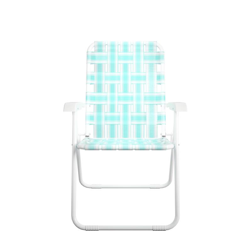 Pemberly Row Poolside Gossip Priscilla Folding Chairs in Aqua Haze (2-Pack)