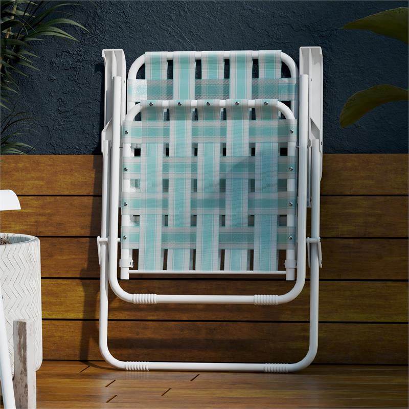 Pemberly Row Poolside Gossip Priscilla Folding Chairs in Aqua Haze (2-Pack)