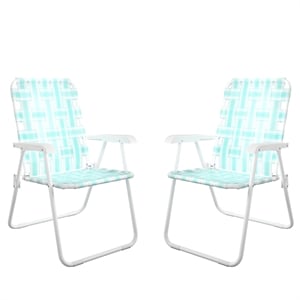 Pemberly Row Poolside Gossip Priscilla Folding Chairs in Aqua Haze (2-Pack)