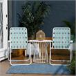Pemberly Row Poolside Gossip Priscilla Folding Chairs in Aqua Haze (2-Pack)