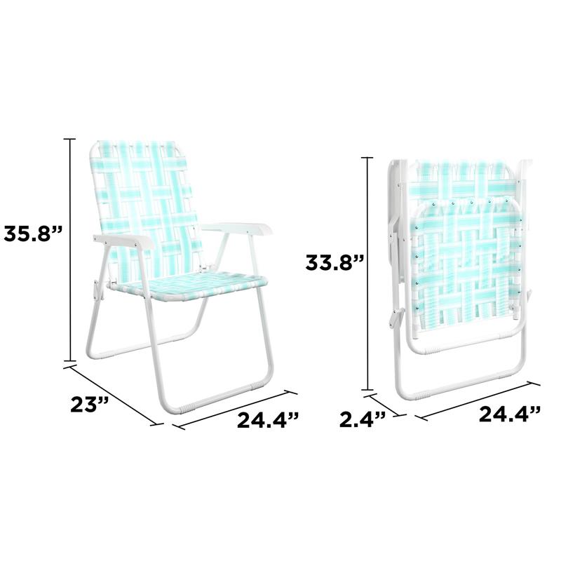 Pemberly Row Poolside Gossip Priscilla Folding Chairs in Aqua Haze (2-Pack)