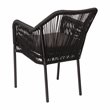 Pemberly Row Stacking Aluminum Club Chairs in Black/Gray (Set of 2)