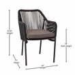 Pemberly Row Stacking Aluminum Club Chairs in Black/Gray (Set of 2)