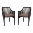 Pemberly Row Stacking Aluminum Club Chairs in Black/Gray (Set of 2)
