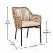 Pemberly Row Stacking Aluminum Club Chairs in Natural (Set of 2)