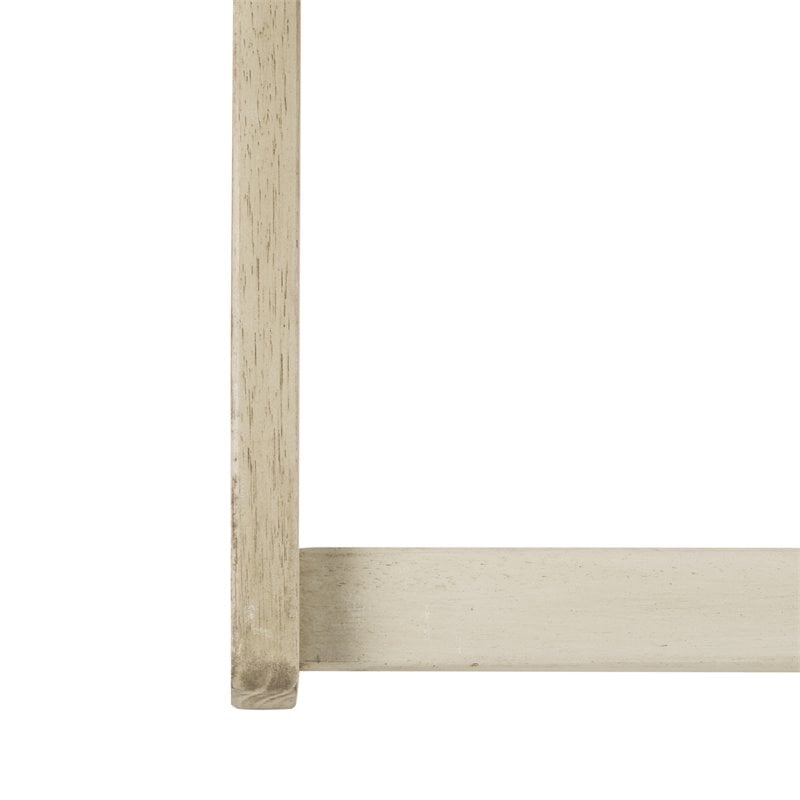 Pemberly Row Eucalyptus Wood Outdoor Sling Chair in Navy and White