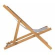 Pemberly Row Eucalyptus Wood Outdoor Sling Chair in Navy and White (Set of 2)