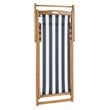 Pemberly Row Eucalyptus Wood Outdoor Sling Chair in Navy and White (Set of 2)