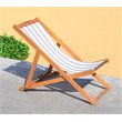 Pemberly Row Eucalyptus Wood Outdoor Sling Chair in Gray and White (Set of 2)