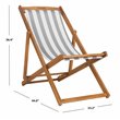 Pemberly Row Eucalyptus Wood Outdoor Sling Chair in Gray and White (Set of 2)