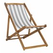 Pemberly Row Eucalyptus Wood Outdoor Sling Chair in Gray and White (Set of 2)