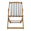Pemberly Row Eucalyptus Wood Outdoor Sling Chair in Gray and White (Set of 2)