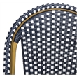Pemberly Row Rattan Indoor/Outdoor Side Chairs in Navy/White (Set of 2)