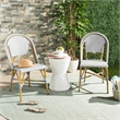 Pemberly Row Rattan Indoor/Outdoor Side Chairs in Gray/White (Set of 2)