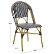 Pemberly Row Rattan Indoor/Outdoor Side Chairs in Black/White (Set of 2)