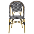 Pemberly Row Rattan Indoor/Outdoor Side Chairs in Teal Blue/White (Set of 2)
