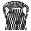 Pemberly Row Rattan Indoor/Outdoor Side Chairs in Teal Blue/White (Set of 2)