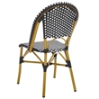 Pemberly Row Rattan Indoor/Outdoor Side Chairs in Teal Blue/White (Set of 2)