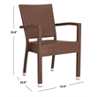 Pemberly Row Wicker / Rattan Outdoor Arm Chairs in Brown (Set of 2)