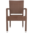 Pemberly Row Wicker / Rattan Outdoor Arm Chairs in Brown (Set of 2)