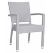 Pemberly Row Wicker / Rattan Outdoor Arm Chairs in Gray (Set of 2)