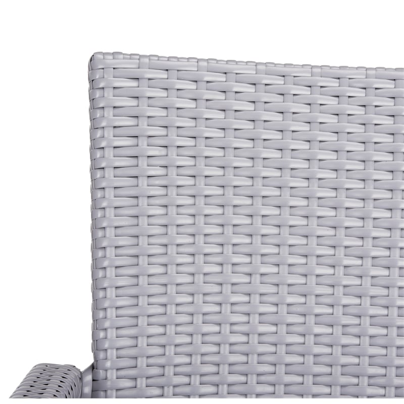 Pemberly Row Wicker / Rattan Outdoor Arm Chairs in Gray (Set of 2)