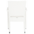 Pemberly Row Wicker / Rattan Outdoor Arm Chairs in White (Set of 2)