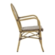 Pemberly Row Wicker / Rattan Outdoor Arm Chairs in Brown and White (Set of 2)