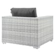 Pemberly Row Modern Fabric Outdoor Patio Armchair in Light Gray/Charcoal