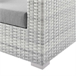 Pemberly Row Modern Fabric Outdoor Patio Armchair in Light Gray