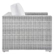 Pemberly Row Modern Fabric Outdoor Patio Armchair in Light Gray/White