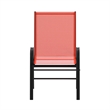 Pemberly Row Contemporary Metal Patio Stack Chair in Red (Set of 4)
