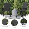 Pemberly Row Metal Folding Patio Sling Chair in Black (Set of2)