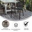 Pemberly Row Triple Slat Back Aluminum Restaurant Stack Chair in Black