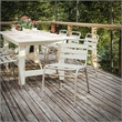 Pemberly Row Triple Slat Back Aluminum Restaurant Stack Chair in Silver