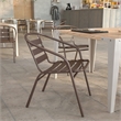 Pemberly Row Contemporary Aluminum Restaurant Stack Chair in Bronze
