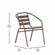 Pemberly Row Contemporary Aluminum Restaurant Stack Chair in Bronze