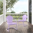 Pemberly Row Tulip 2 Piece Retro Outdoor Chair Set in Lavender