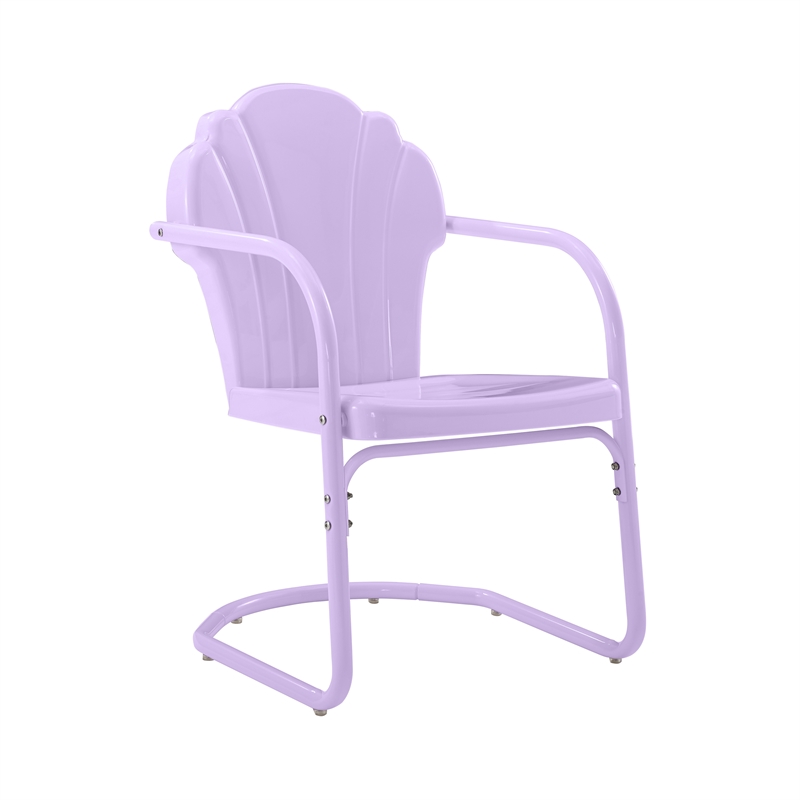 Pemberly Row Tulip 2 Piece Retro Outdoor Chair Set in Lavender
