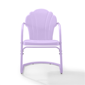 Pemberly Row Tulip 2 Piece Retro Outdoor Chair Set in Lavender