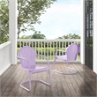 Pemberly Row Tulip 2 Piece Retro Outdoor Chair Set in Lavender