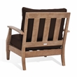 Pemberly Row Coastal Wood Outdoor Armchair in Natural / Brown