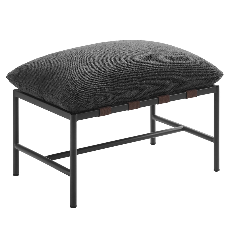 Pemberly Row Contemporary Lounge Chair and Ottoman in Charcoal