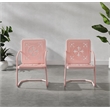 Pemberly Row 2-Piece Retro Outdoor Chair Set in Pastel Pink Gloss